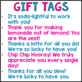 Thank You Gift Tags - Volunteer Appreciation