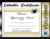 Volunteer Certificate - Editable