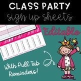 Volunteer EDITABLE Sign Up Sheets (with rip tabs as reminders)
