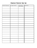 Volunteer Sign-Up Sheet