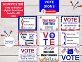 Vote Signs, Election Day Poster Bundle, Voting Rights, Civ