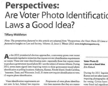Preview of Voter ID Laws; Should a voter need to show a photo ID?
