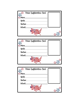 Voter Registration Card- Election by Donna Pukash | TpT