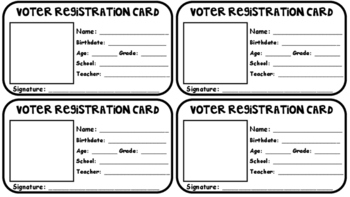 Voter Registration Card Worksheets Teaching Resources Tpt