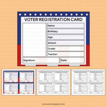 Preview of Voter Registration Cards Election Day Activities Vote Ballot Box 2022 Voting Set