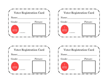 Voter Registration Cards *FREEBIE by First Grade Safari | TpT