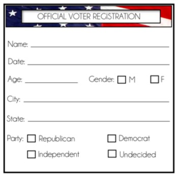 registration voter mock election cards subject