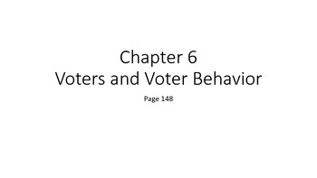 Preview of Voter and Voter Behavior