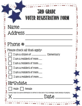 Preview of Voter's Registration Form