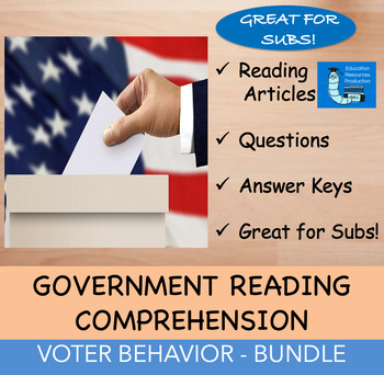 Preview of Voters & Voter Behavior - Government Reading Comprehension BUNDLE