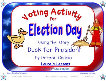Preview of Voting Activity for Election Day Lesson using story Duck for President