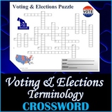 Voting & Elections Crossword Puzzle Activity Worksheet - Civics