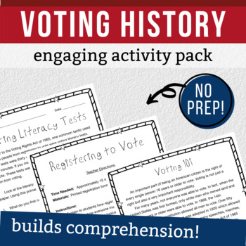 Preview of Voting Rights: Interactive Notebook Reading Comprehension & Activity Pack