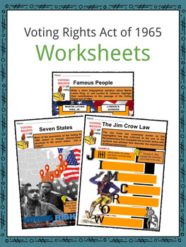 Preview of Voting Rights Act of 1965 Facts and Worksheets | Black History Month