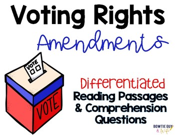 Preview of Voting Rights Amendments Suffrage Amendments Leveled Text Reading Passages