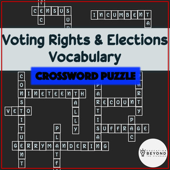 Preview of Voting Rights and Elections Vocabulary Crossword Puzzle
