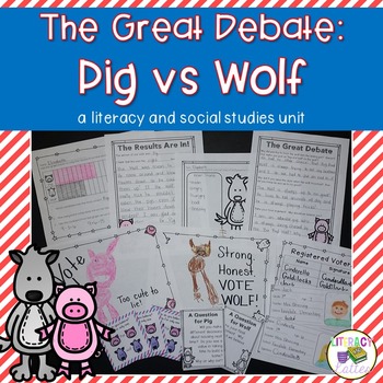 Preview of Three Little Pigs & Big Bad Wolf {point of view and voting unit}