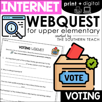 Preview of Voting WebQuest - Internet Scavenger Hunt Activity