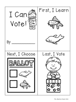 Voting and Election Activities BUNDLE for Pre-K - 1 by Kristin Bertie