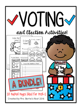 Preview of Voting and Election Activities BUNDLE for Pre-K - 1