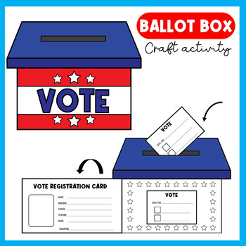 Preview of Voting and Election Day Craft - Ballot Box | Voter Registration Cards