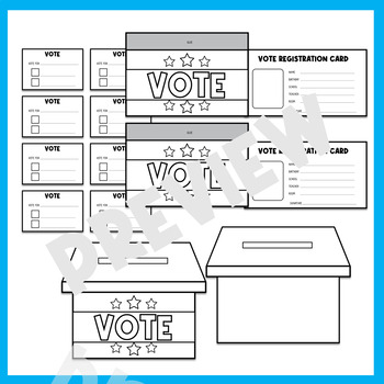 Voting and Election Day Craft - Ballot Box | Voter Registration Cards