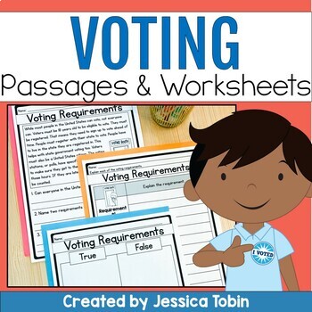 Preview of Voting Worksheets & Passages - Ballots, Elections, Mock Election, Social Studies
