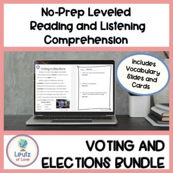 Preview of Voting and Elections: Reading, Comprehension and Writing for ESL Students