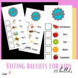 NO PREP, printable Voting ballots for kids, election practice