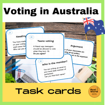 Preview of Civics lessons Australia | Voting | Task Cards and Questions