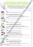 Vouchers for Fathers Day or Mothers Day Special Persons Day
