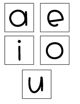 Preview of Vowel Answer Cards for Popsicle Sticks
