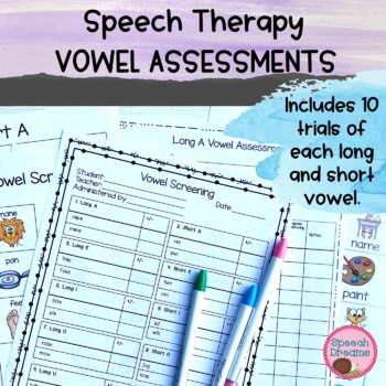 Preview of Vowel Informal Assessment and Screening Speech Therapy Apraxia | Long and Short