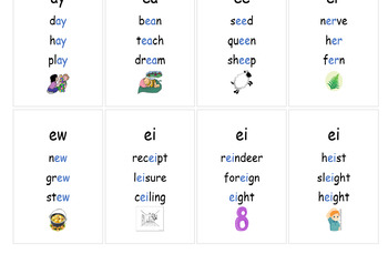 Preview of Vowel Blends Printable