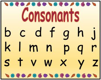 Vowel & Consonants Bundle - Includes Worksheet, Game, & Posters | TPT