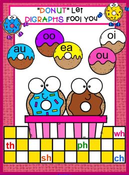 Preview of DIGRAPHS - "Donut" Let The Digraphs Fool You SMARTBOARD PLUS PRINTABLE Game