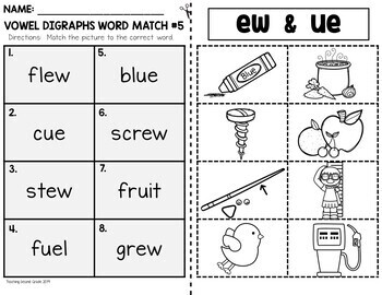 vowel digraph worksheet by teaching second grade tpt