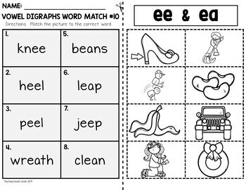 vowel digraph worksheet by teaching second grade tpt