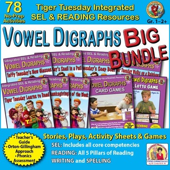 Preview of Vowel Digraphs Big Bundle - 78 No Prep Lessons & Activities