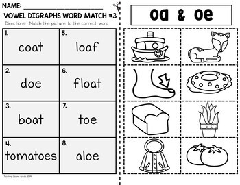vowel digraphs worksheets by teaching second grade tpt