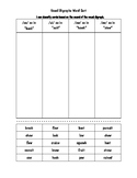 Vowel Digraphs (-aw, -ui, -oo, -ew) cut and sort