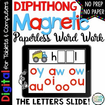 Preview of Vowel Diphthong Phonics Review 1st 2nd Grade Google Slides Digital Resources