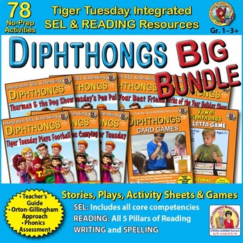 Preview of Diphthongs Big Bundle - 78 No Prep Lessons & Activities