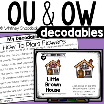 Preview of Vowel Diphthongs OU OW Decodable Readers and Decodable Passages for First Grade