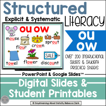 Preview of Vowel Diphthongs OU OW Digital Phonics Lessons | Structured Literacy