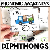 Vowel Diphthongs Phonemic Awareness Task Cards for au, aw,
