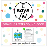 Vowel E Letter Sound Book