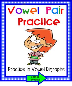 Preview of Vowel Pairs Practice with Vowel Digraphs SMARTBOARD