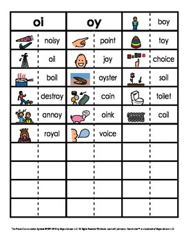 Words And Pictures With The Vowel Sound Oi 42