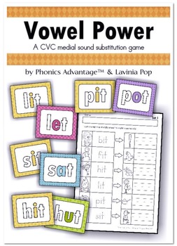 Preview of Vowel Power 1 & 2 - CVC & CVCC Medial Sound Substitution Phonics Games